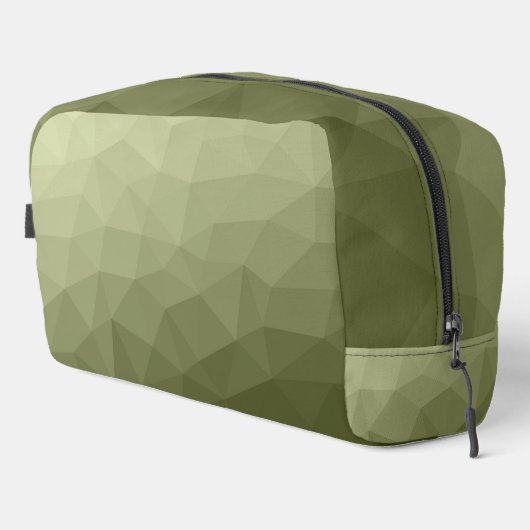 Legergroen verloop geometrisch meshpatroon toilettasje (Rechterhoek)