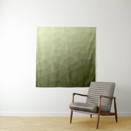 Legergroen verloop geometrisch meshpatroon wandkleed