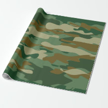 Legergroencamouflage Birthday-verpakkingspapier