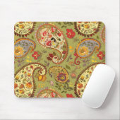 Legergroene florpaisley muismat (Met muis)