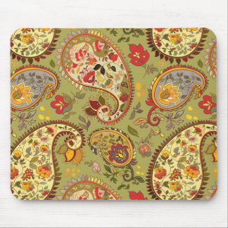 Legergroene florpaisley muismat