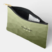 Legergroene geometrische mesh met monogram etui (Open)