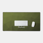 Legergroene geometrische mesh patroon monogram bureaumat (Keyboard & Muis)