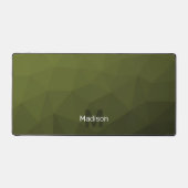 Legergroene geometrische mesh patroon monogram bureaumat (Voorkant)