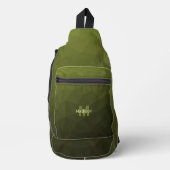 Legergroene geometrische mesh patroon Monogram Sling Bag (Voorkant)