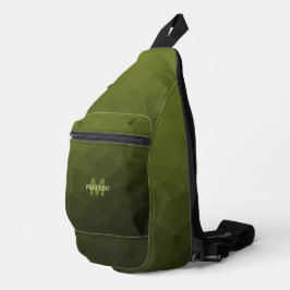 Legergroene geometrische mesh patroon Monogram Sling Bag