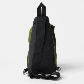 Legergroene geometrische mesh patroon Monogram Sling Bag (Achterkant)