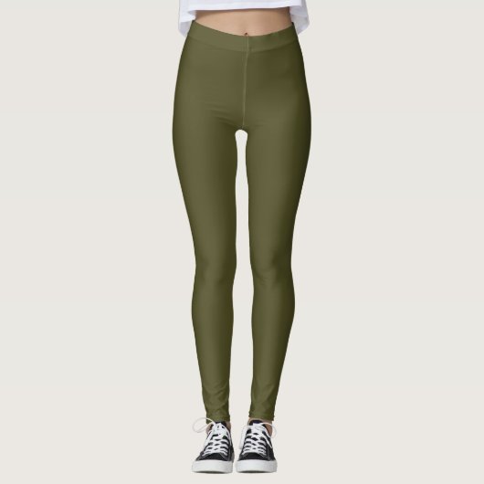 Legergroene kleur leggings (Voorkant)