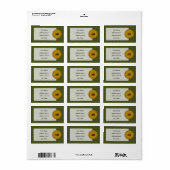 Legergroene monogram ontwerp etiket (Full Sheet)