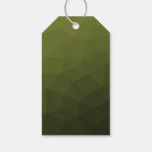 Legergroene olijf geometrisch mesh patroon Monogra Cadeaulabel (Achterkant)