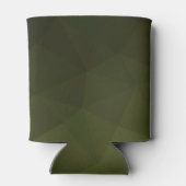 Legergroene olijf geometrisch meshpatroon Monogram Blikjeskoeler (Achterkant)