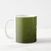 Legergroene olijf geometrisch meshpatroon Monogram Koffiemok (Links)