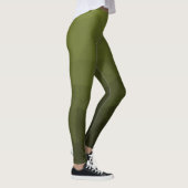 Legergroene olijf geometrisch meshpatroon Monogram Leggings (Rechts)