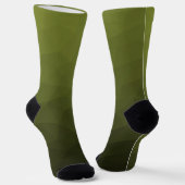 Legergroene olijf geometrisch meshpatroon Monogram Sokken (Gebogen)
