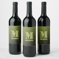 Legergroene olijf geometrisch meshpatroon Monogram