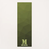Legergroene olijf geometrisch meshpatroon Monogram Yogamat (Voorkant)