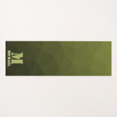 Legergroene olijf geometrisch meshpatroon Monogram Yogamat (Voorkant (horizontaal))