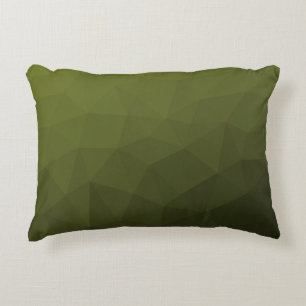 Legergroene olijf gradiënt geometrisch mesh patroo accent kussen