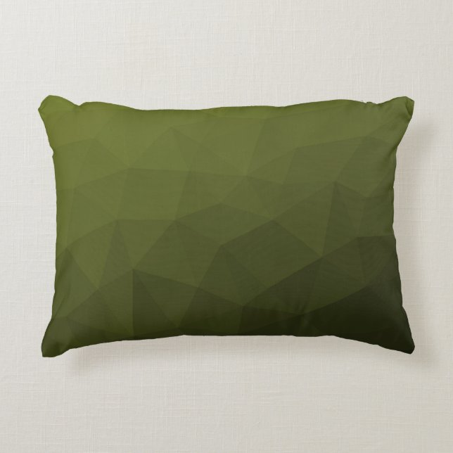 Legergroene olijf gradiënt geometrisch mesh patroo accent kussen (Voorkant)