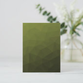 Legergroene olijf gradiënt geometrisch mesh patroo briefkaart (Staand voorkant)