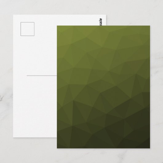 Legergroene olijf gradiënt geometrisch mesh patroo briefkaart (Voorkant / Achterkant)