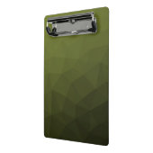 Legergroene olijf gradiënt geometrisch mesh patroo mini klembord (Angled2)
