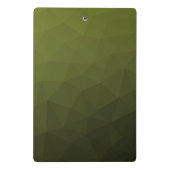 Legergroene olijf gradiënt geometrisch mesh patroo mini klembord (Achterkant)
