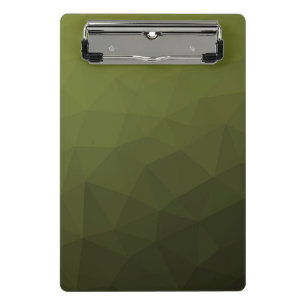Legergroene olijf gradiënt geometrisch mesh patroo mini klembord