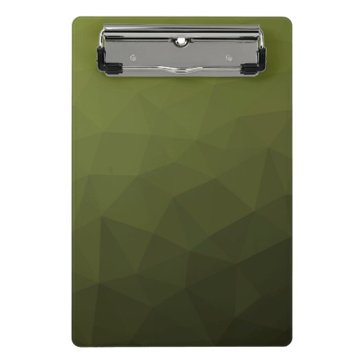 Legergroene olijf gradiënt geometrisch mesh patroo mini klembord (Voorkant)