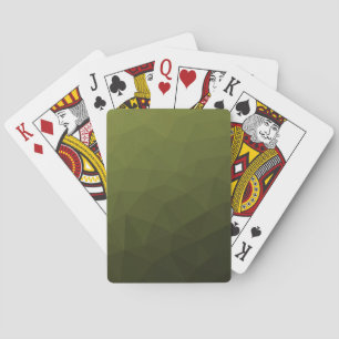 Legergroene olijf gradiënt geometrisch mesh patroo pokerkaarten