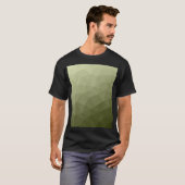 Legergroene olijf gradiënt geometrisch mesh patroo t-shirt (Voorkant volledig)
