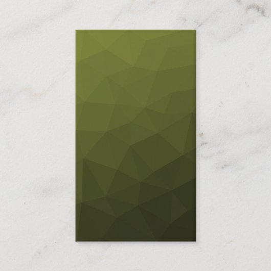 Legergroene olijf gradiënt geometrisch mesh patroo visitekaartje (Voorkant)