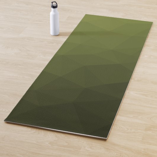 Legergroene olijf gradiënt geometrisch mesh patroo yogamat (In situ)