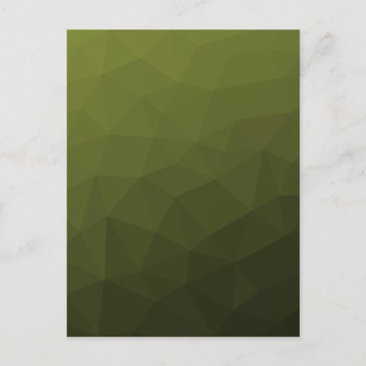 Legergroene olijfgradiënt geometrisch meshpatroon briefkaart (Voorkant)