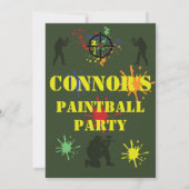 Legergroene Paintball Feest Kaart (Achterkant)