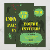 Legergroene Paintball Feest Kaart (Voorkant / Achterkant)