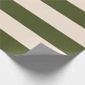 Legergroene Strepen Cadeaupapier (Hoek)