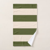 Legergroene stripes bad handdoek (Handdoek)