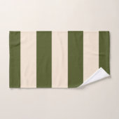 Legergroene stripes bad handdoek (Handdoek)