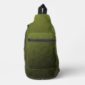 Legergroene verloop geometrisch meshpatroon sling bag (Voorkant)