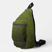 Legergroene verloop geometrisch meshpatroon sling bag (Rechterhoek)