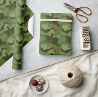 Legergroenen en Browns Camouflage Cadeaupapier