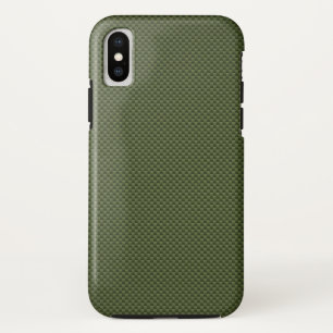 Legergroenkoolstofvezel — Afdruk iPhone XS Hoesje