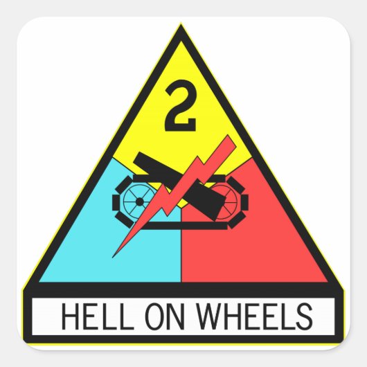 Legerhel op Wheels Vierkante Sticker (Voorkant)