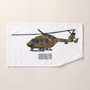 Legerhelikopter cartoon illustratie bad handdoek