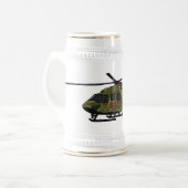 Legerhelikopter cartoon illustratie bierpul (Voorkant links)