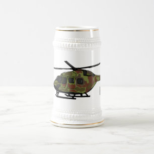 Legerhelikopter cartoon illustratie bierpul