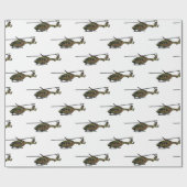 Legerhelikopter cartoon illustratie cadeaupapier (Vlak)