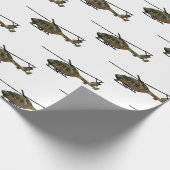 Legerhelikopter cartoon illustratie cadeaupapier (Hoek)