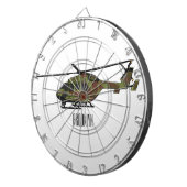 Legerhelikopter cartoon illustratie dartbord (Voorkant Rechts)